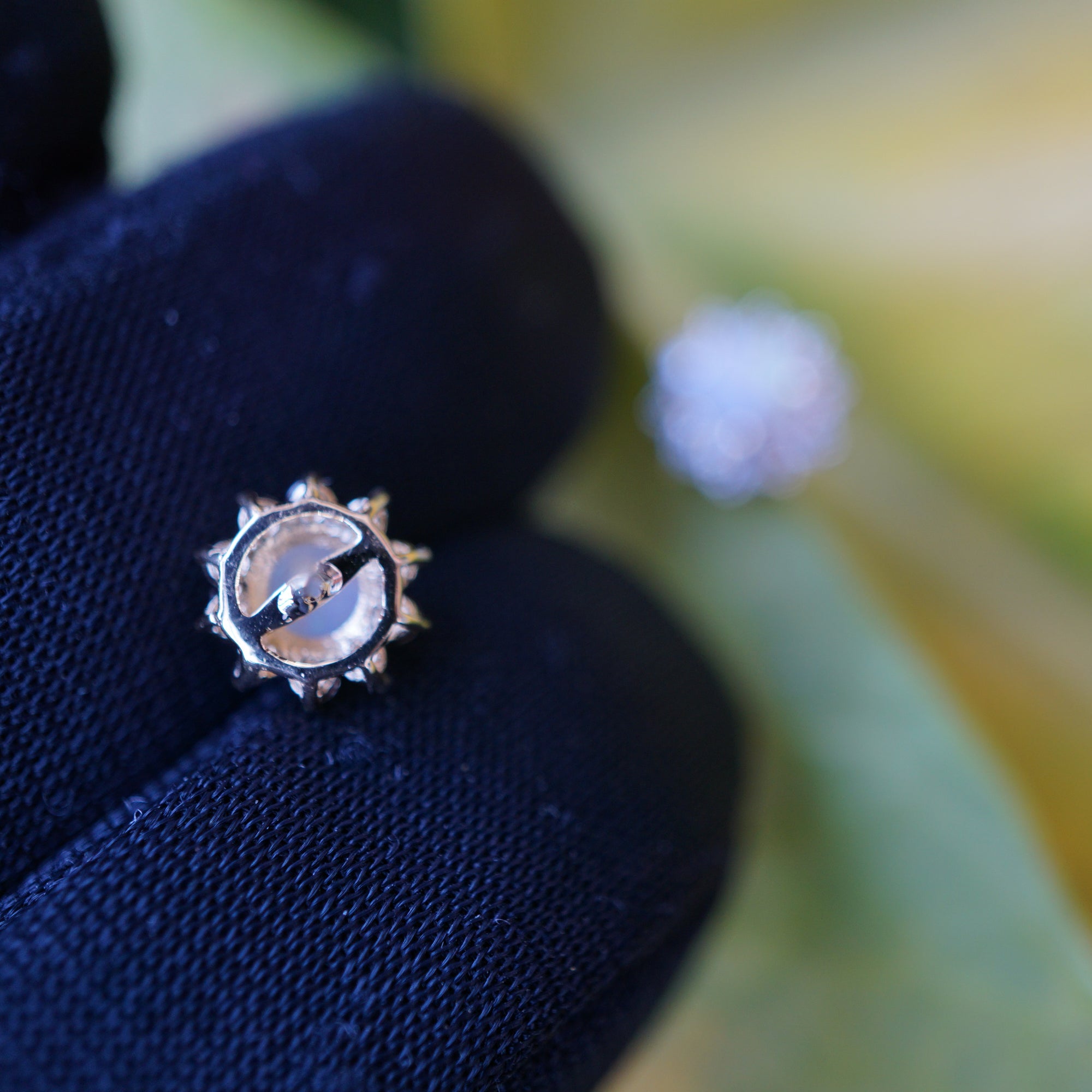 18k solid gold flower 4mm round genuine crystal opal earring studs-Vsabel Jewellery