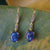 Unique purple triplet dangle opal earrings, australian natural triplet opal earrings, gemstone earrings, wedding jewelry, 8x6mm-Vsabel Jewellery