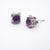 Dainty Natural Amethyst Earring Studs in 925 Sterling Silver, Genuine Purple Amethyst Crystal Stud Earrings, Semi Precious Gemstone