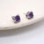 Dainty Natural Amethyst Earring Studs in 925 Sterling Silver, Genuine Purple Amethyst Crystal Stud Earrings, Semi Precious Gemstone