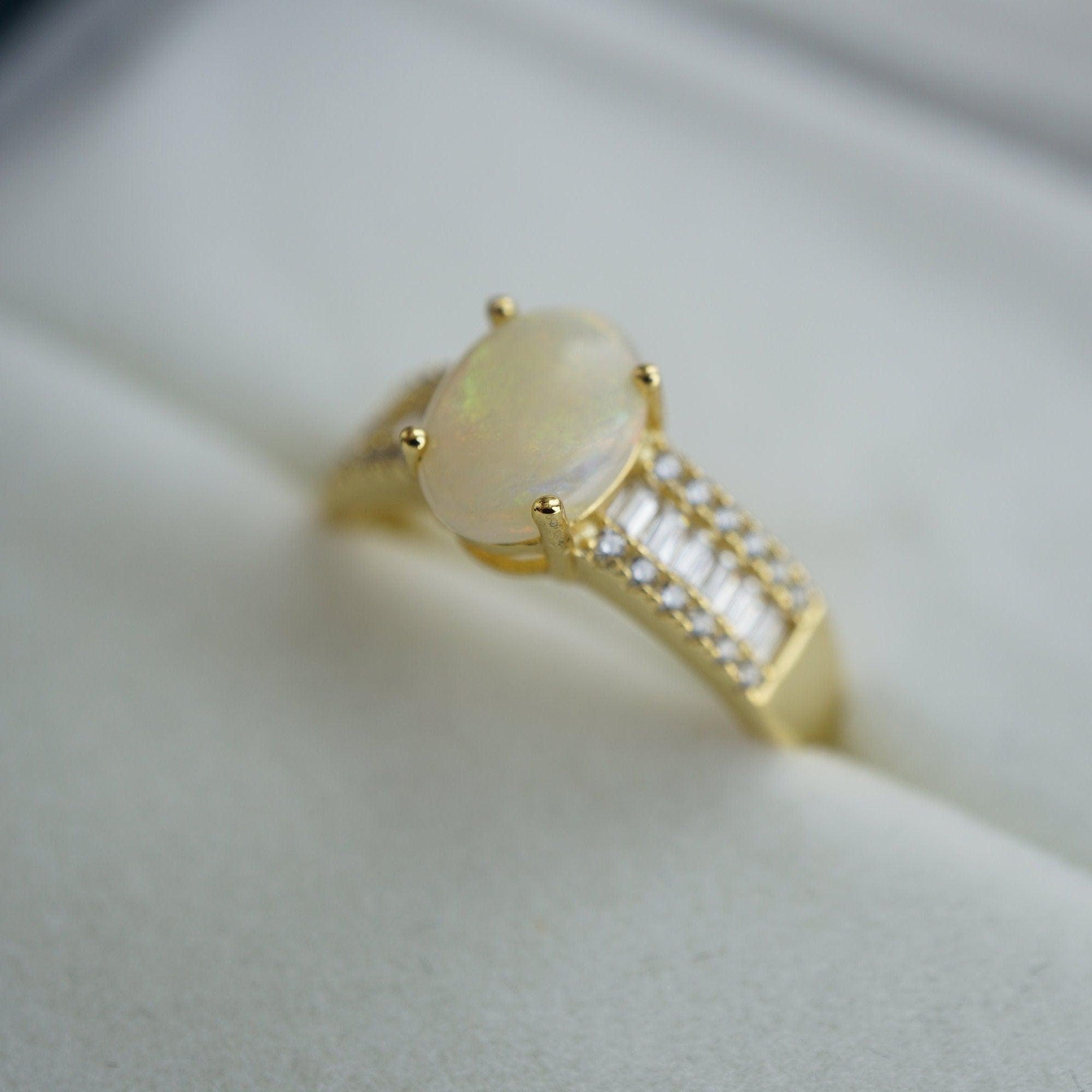 Exquisite Crystal Opal Ring - Perfect for Engagement & Anniversary-Vsabel Jewellery